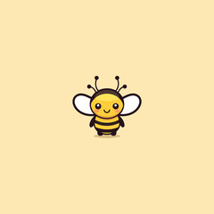 Bee logo design vector flat illustration template