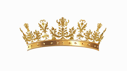 Golden ancient crown classic heraldic imperial sign vector