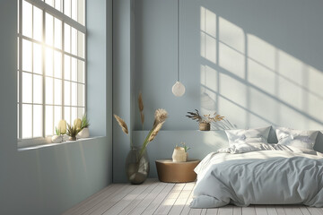 bedroom, with sunlight