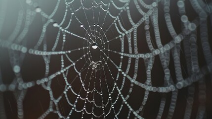 Textures and Patterns: A photo macro close-up of raindrops on a spider web