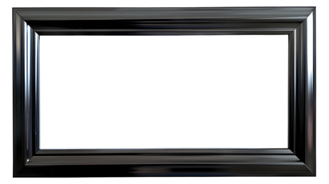 Sleek Black Landscape Picture Frame, Perfect for Home Decor, Isolated on A Transparent Background, Ready to Add Elegance to Any Space