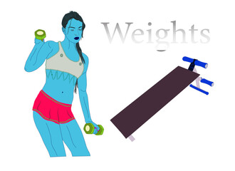 Naklejka premium Dumbbell exercises are important for the wrists and elbows