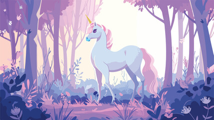 Mystical unicorn forest where dreams come to life vector