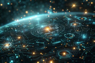 Obraz premium Abstract digital background for technological processes, networking future