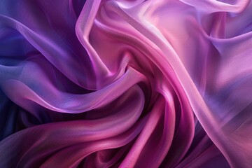 Soft waves of ethereal silk in pastel colors of pink, blue, and purple