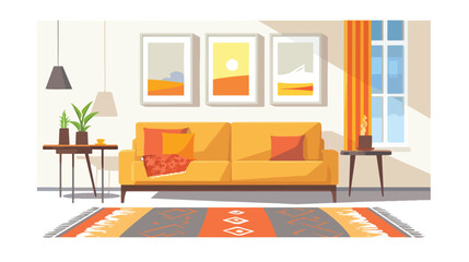 Nterior of the living room. Flat vector isolated on white