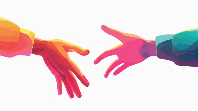 Hands reaching towards each other. Concept of human 