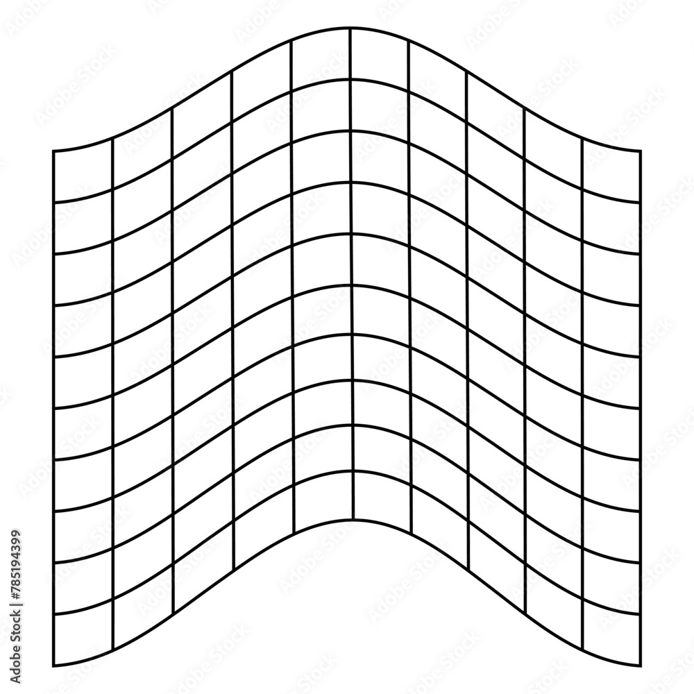 Poster Abstract isolated wireframe model, cyberpunk  retro futuristic shape in y2k style. Vector illustration on transparent background.