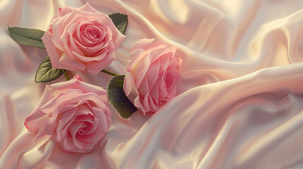 bouquet of pink roses , generative ai - obrazy, fototapety, plakaty