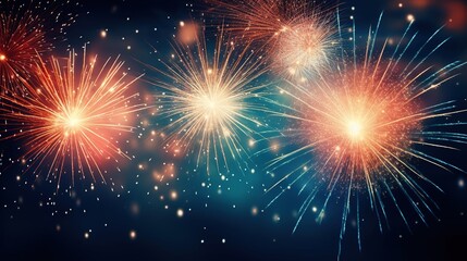 Naklejka premium Firework sparklers at night for party, holiday celebration concept background.