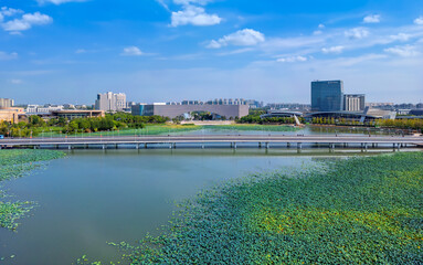Urban environment of Mingyue Lake in Yangzhou, Jiangsu province, China
