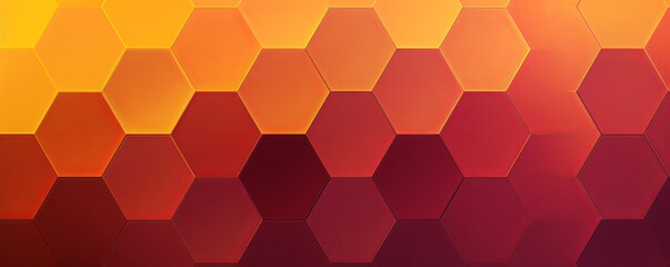 Maroon and yellow gradient background with a hexagon pattern in a vector illustration - obrazy, fototapety, plakaty