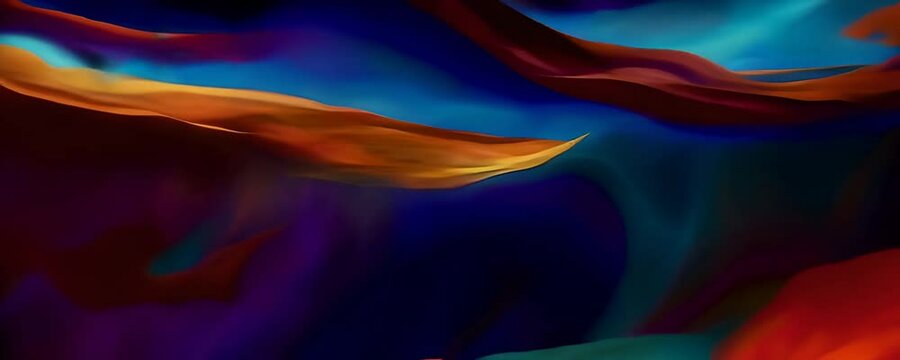 animation of digital waves flowing over a classic painting