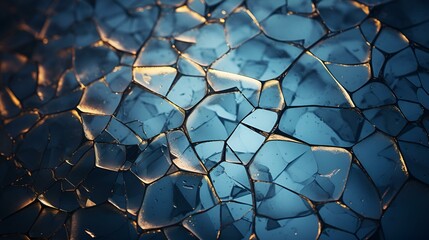 a blue and gold cracked surface
