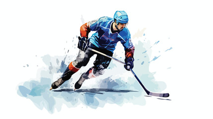 Hockey on a white background. winter sport. Vector illustration