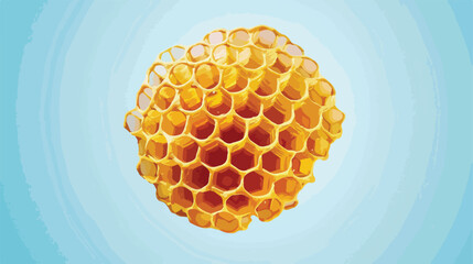 Honeycomb abstract icon color illustration on cyan