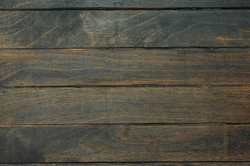 Dark wooden texture. background old panels. Top view.