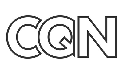 CQN logo design template with strong and modern bold text. Initial based vector logotype featuring simple and minimal typography. Trendy company identity.