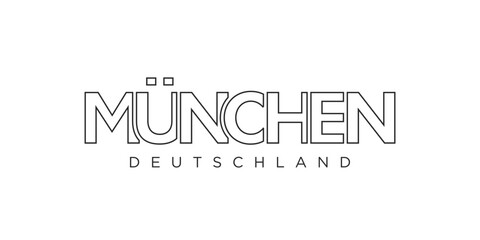 Munchen Deutschland, modern and creative vector illustration design featuring the city of Germany for travel banners, posters, and postcards.