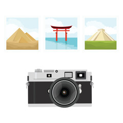 Travel photos. Travel memories concept. Travel and vacation banner design