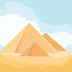 Foto op Canvas Egyptian desert The Giza pyramid © viktorijareut