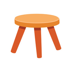 Wooden small three legged stool