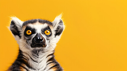 portrait of a lemur , generative ai - obrazy, fototapety, plakaty