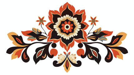 Indonesian batik flower motif. Vector illustration
