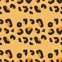 Leopard repeat pattern. Vector hand drawn background illustration.