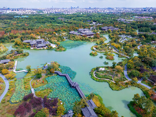 Slender West Lake Scenic Area in Yangzhou City, China
