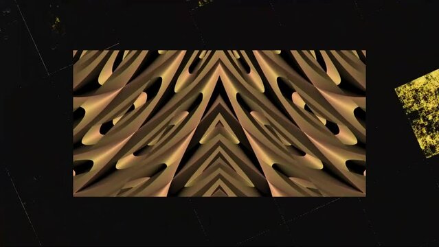 Abstract frame on black background. 4K video