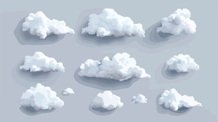 3d render of a clouds set isolated on a grey background