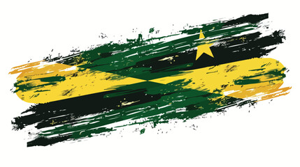 Jamaica Flag Brush Vector Illustration Flat vector  - obrazy, fototapety, plakaty