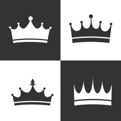 Hand drawn crown Icon silhouette