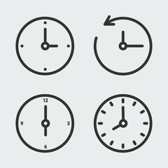Time icons design set. Simple Set of Time and Clock Line Icon. Editable Stroke stock illustration