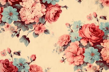 floral romantic vintage background illustration