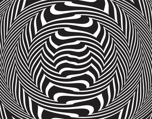 Black abstract rotated lines.vortex form. Geometric art. Design element. Digital image with a psychedelic stripes.Design element for prints, web, template - Powered by Adobe