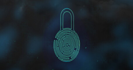 Image of number online security padlock icon
