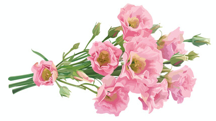 Naklejka na ściany i meble A bouquet of pink Lisianthus a symbol of gratitude