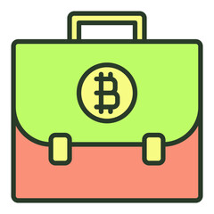 Bitcoin Crypto Portfolio vector Cryptocurrency colored icon or design element - 785210772