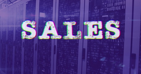 Image of sales over violet server room