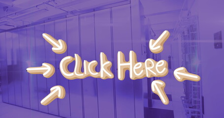Image of click here over violet server room