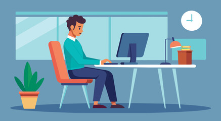 Sitting people working from home-