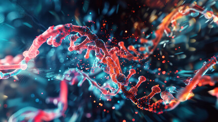 background digital visual screen of DNA futuristic for digital and print 