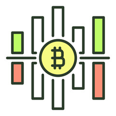 Cryptocurrency Graph vector Bitcoin Crypto Trading colored icon or design element