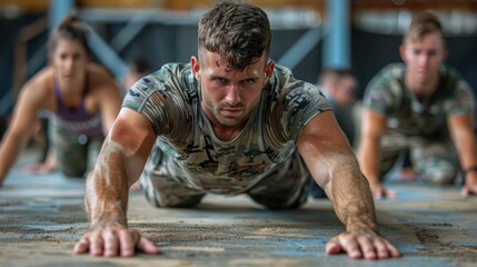 Soldier Undergoing Rigorous Endurance Training Session in Challenging Outdoor Environment