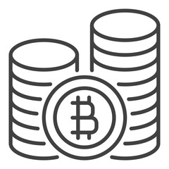 Bitcoin coins vector Cryptocurrency icon or symbol in thin line style - 785212958
