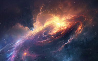 Vibrant space nebula glowing in deep cosmos - fantastic nebula, cosmic imagery.