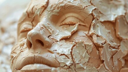Detailed Clay Model of Psoriasis Skin Showcasing Treatment and Care Options