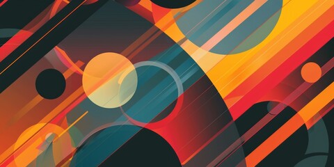 Vibrant abstract artwork featuring celestial planets and stars. Captivating cosmic composition - obrazy, fototapety, plakaty